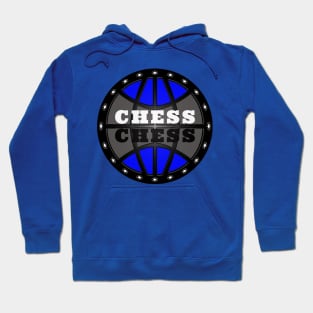 Chess Logo in Black, White and Blue Hoodie